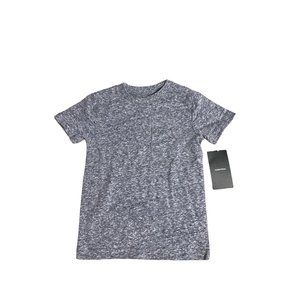 Nordstrom Shirt Youth Kids 3 Grey Blue Heathered Speckled Tee Chest Pocket Basic